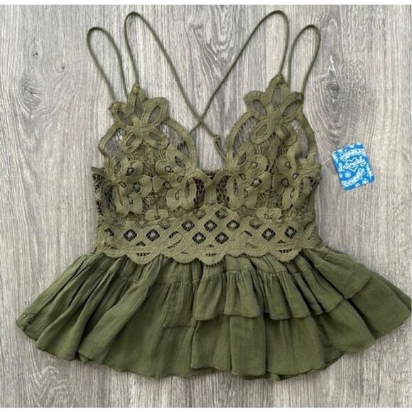 NWT Free People Intimately Adella Olive Sparrow XS - Picture 4 of 6